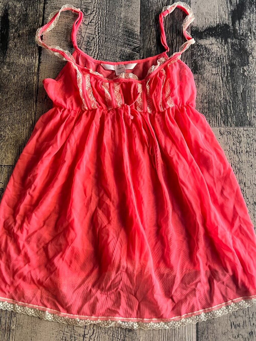 Vintage y2k victorias secret pink lace babydoll dress